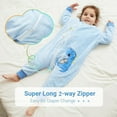 thumbnail image 3 of WIBACKER 9M-6Y Baby Warm Flannel Sleeping Bag with Feet, Dinosaur Sleepsuit, Kids Toddler Boys Girls Double Zipper Wearable Sleep Sack, 3 of 11