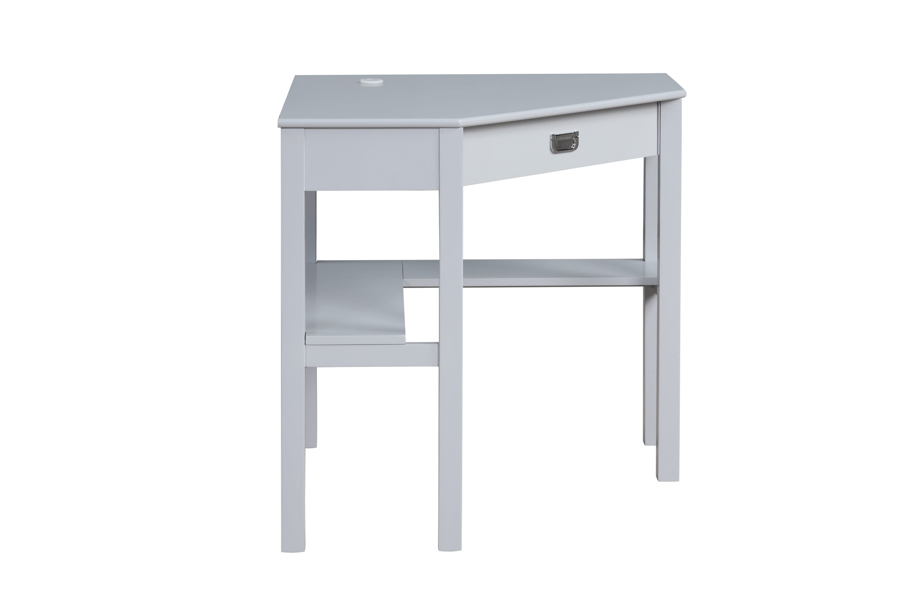 Linon Lakelyn Corner Desk, 29" Wide with Hidden Sliding Keyboard Tray, Gray