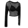 thumbnail image 4 of DuoJiaJ Women's Fashion Sexy Mesh Smock Shirt Fishnet Long Sleeve Mesh T Shirt Top Women’s T-Shirts Black, 4 of 4