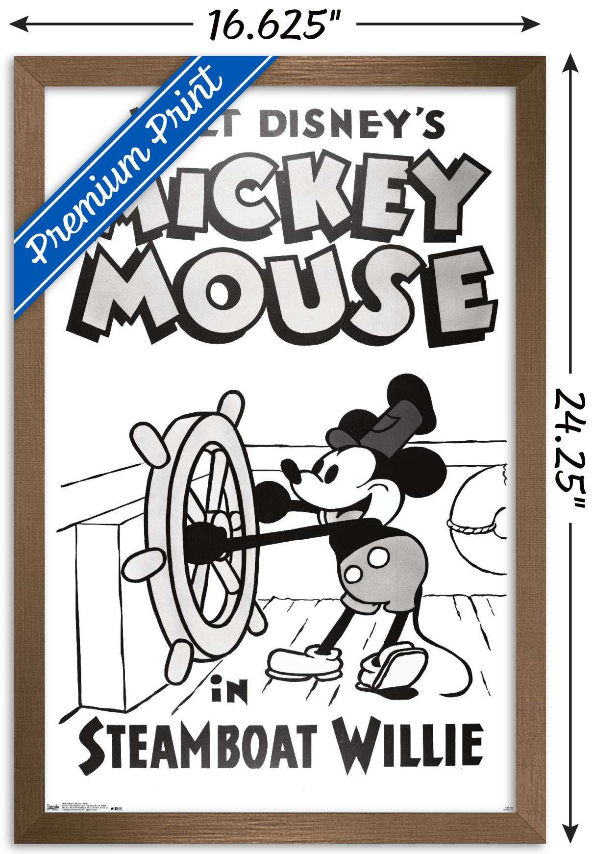 Disney Mickey Mouse - Steamboat Willie Wall Poster, 14.725 Disney Mickey Mouse - Steamboat Willie Wall Poster, 14.725
