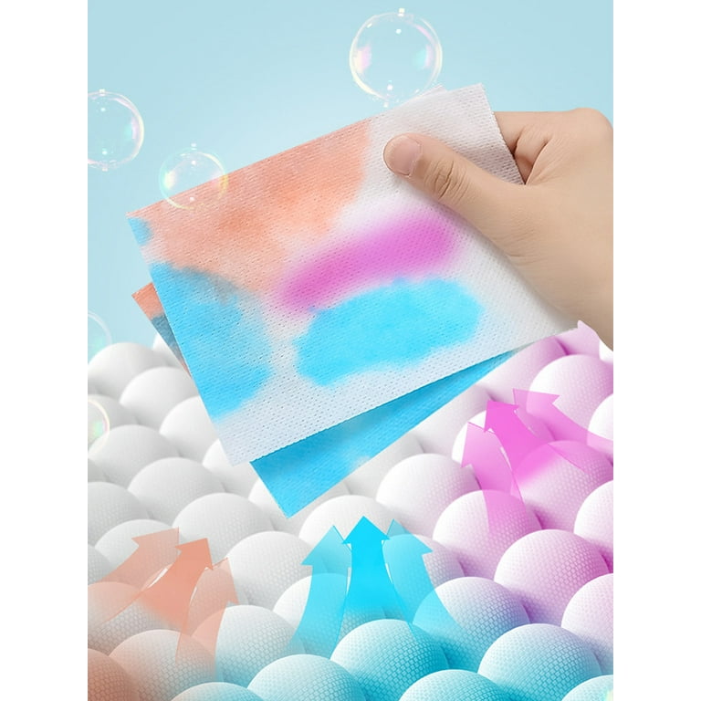 Smrinog 100pcs Colour Catcher Sheets Efficient Color Protection Disposable Washing Machine Anti Cloth Dyed Color Grabber for Home, 2 Bags, Size: One