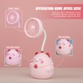 thumbnail image 4 of KAKOWELY Back to School Pink Portable Desk Fan with Pen Holder for ° Rotation Plastic Storage Box, 4 of 8