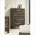thumbnail image 3 of Chests & Wardrobes, Rustic 4-Drawer Tall Chest Brown Gray Wooden Bedroom Storage | Rustic Brown | Wood, 3 of 6