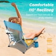 thumbnail image 3 of UMINEUX Low Beach Chairs for Adults, Folding Portable Lightweight Chair with Cup Holder, Light Blue, 3 of 9