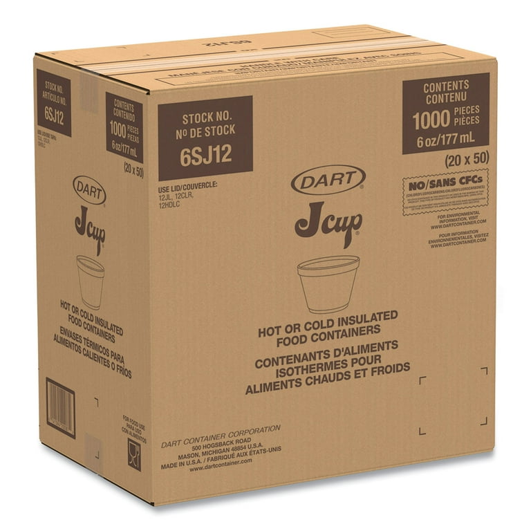 Foam Containers, 6 oz, White, 50/Bag, 20 Bags/Carton Foam Containers, 6 oz, White, 50/Bag, 20 Bags/Carton