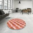 thumbnail image 4 of Ahgly Company Machine Washable Indoor Round Transitional Orange Red Orange Area Rugs, 5' Round, 4 of 7