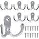 thumbnail image 3 of Juego de 20 ganchos de pared de postes de metal con tornillos, ganchos de pared para cocina, baño, armario, baño, plata, 3 of 5