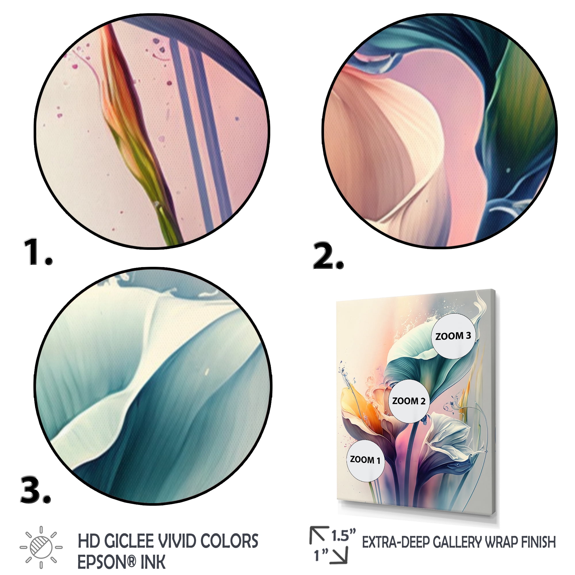 Designart Colorful Cally Lilies II Canvas Wall Art