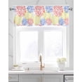 thumbnail image 2 of Yellow Red Blue Fireworks Linen Curtain Valance for Bedroom/Bathroom/Kitchen/Living/Dining Room Window,Independence Day Freedom White Pocket Topper Drapes Decorative Cafe Drapery Panel 42"x12", 2 of 6