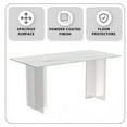 thumbnail image 5 of LeisureMod Modern 55” Rectangular Dining Table for 4 to 8 People with Sintered Stone/Glass Top and Acrylic Base Kova Series in White, 5 of 10