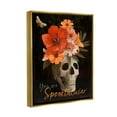thumbnail image 4 of Stupell Industries Spooktacular Halloween Skull Flower Arrangement Spider Web Graphic Art Metallic Gold Floating Framed Canvas Print Wall Art, Design by Diane Neukirch, 4 of 5