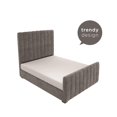 DHP Dante Upholstered Platform Bed, Grey Velvet, Queen