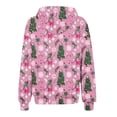thumbnail image 4 of VERUGU Womens Jackets Casual Fall Winter Fashion Zipper Christmas Printed Coat Long Sleeve Drawstring Hooded Sweatshirt Hot Pink M, 4 of 6
