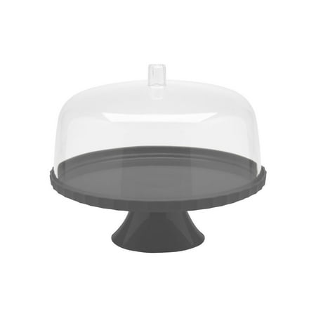 Porta Torta Con Pedestal Gris 30 Cm