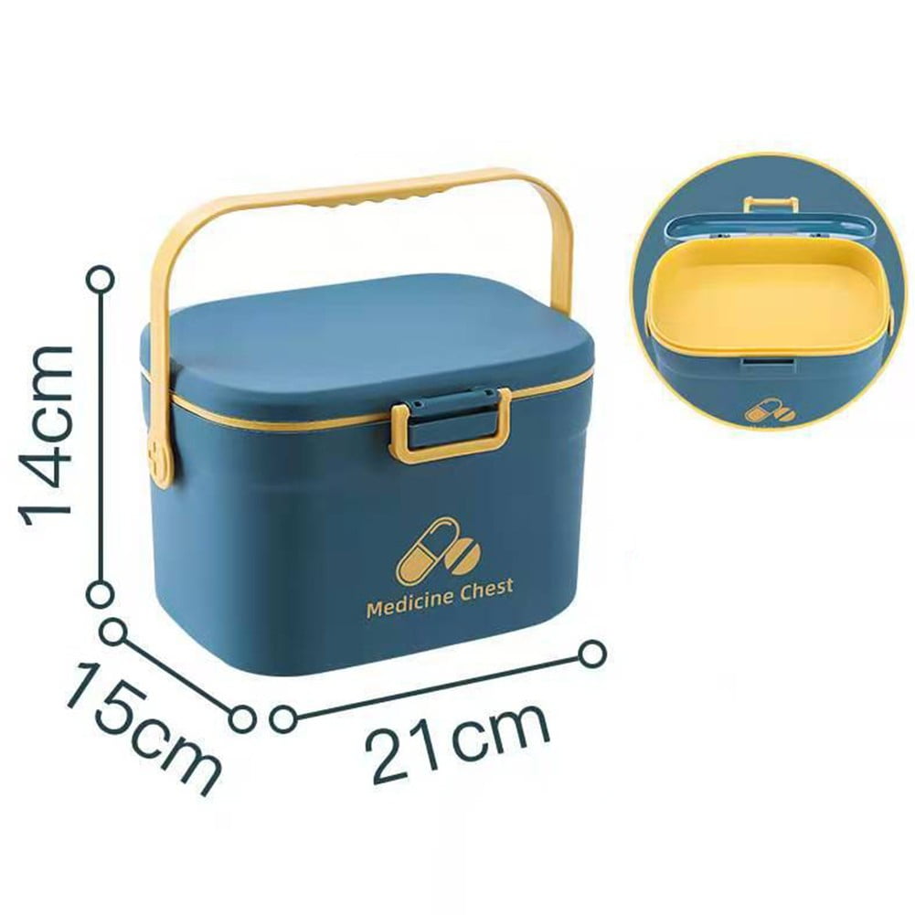 UHUSE Portable Medicine Lock Box with Handle First Aid Security