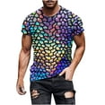 thumbnail image 4 of LYXSSBYX Big and Tall Mens Shirts Short Sleeves Clearance Casual Men's Geometry Print T Shirt Tee Graphic Tee Outdoor Daily Vacation Short Sleeve Crew Neck Shirt Spring Fall Clothing Apparel, 4 of 6
