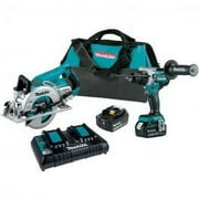 1 Kit, Makita Xt289Pt 18V Lxt Cordless Circular Saw/Hammer Drill 2-Pc Combo Kit (5.0Ah)