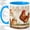 Blue, variant on Farm Rooster Watercolor Coffee Mug, Chicken Rooster Mug, Rustic Kitchen Coffee, Wooden Fence with Poppies and Daisies, Brown Hen Garden Ceramic Cup Decor, Cottage Coop Art, Farmers