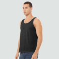 thumbnail image 3 of CROWN CRAZE- Heather CVC Tank for Men | Casual Ribbed Racerback, 4.2 oz 52/48 Ring-Spun Cotton/Polyester Tank Top, Black Heather, 6 Pack, Size L, 3 of 6