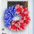 thumbnail image 2 of Patriotic Wreath for Front Door, 4th of July Garland with Red Blue and White Flowers Leaves, Independence Day Wreath Memorial Day Door Decor for Home Wall Porch Summer Holiday Decor, 2 of 6