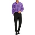 thumbnail image 2 of INSPIRE CHIC Men's Polka Dots Print Dress Shirt Button Down Long Sleeves Casual Shirts M Purple, 2 of 7
