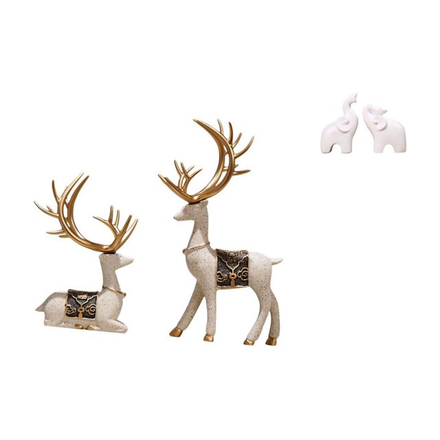 Estatua de ciervo alce, figura de animal de resina, escultura de reno, , artesanía artística realista, tacto suave, ideal para regalar, decora