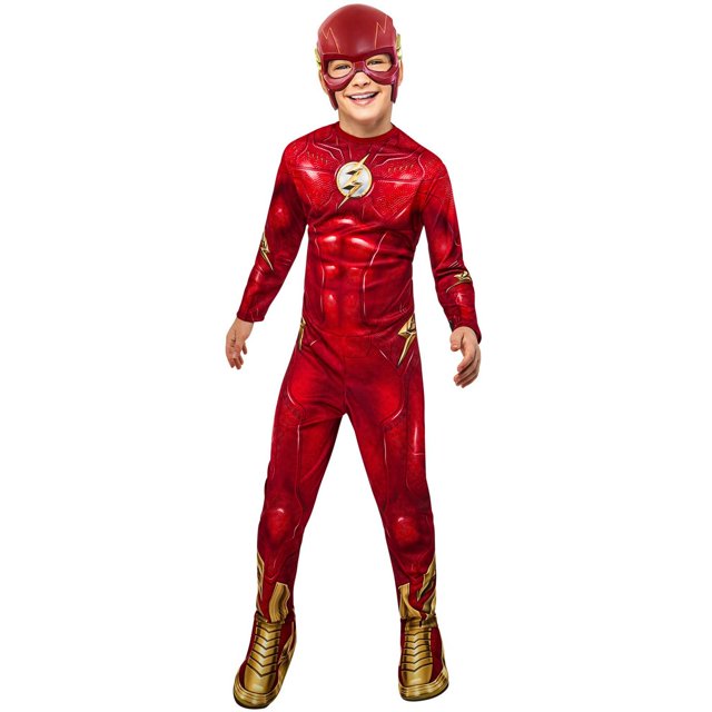 Flash - Disfraz Diseño Impreso Niños (Rojo, Dorado)