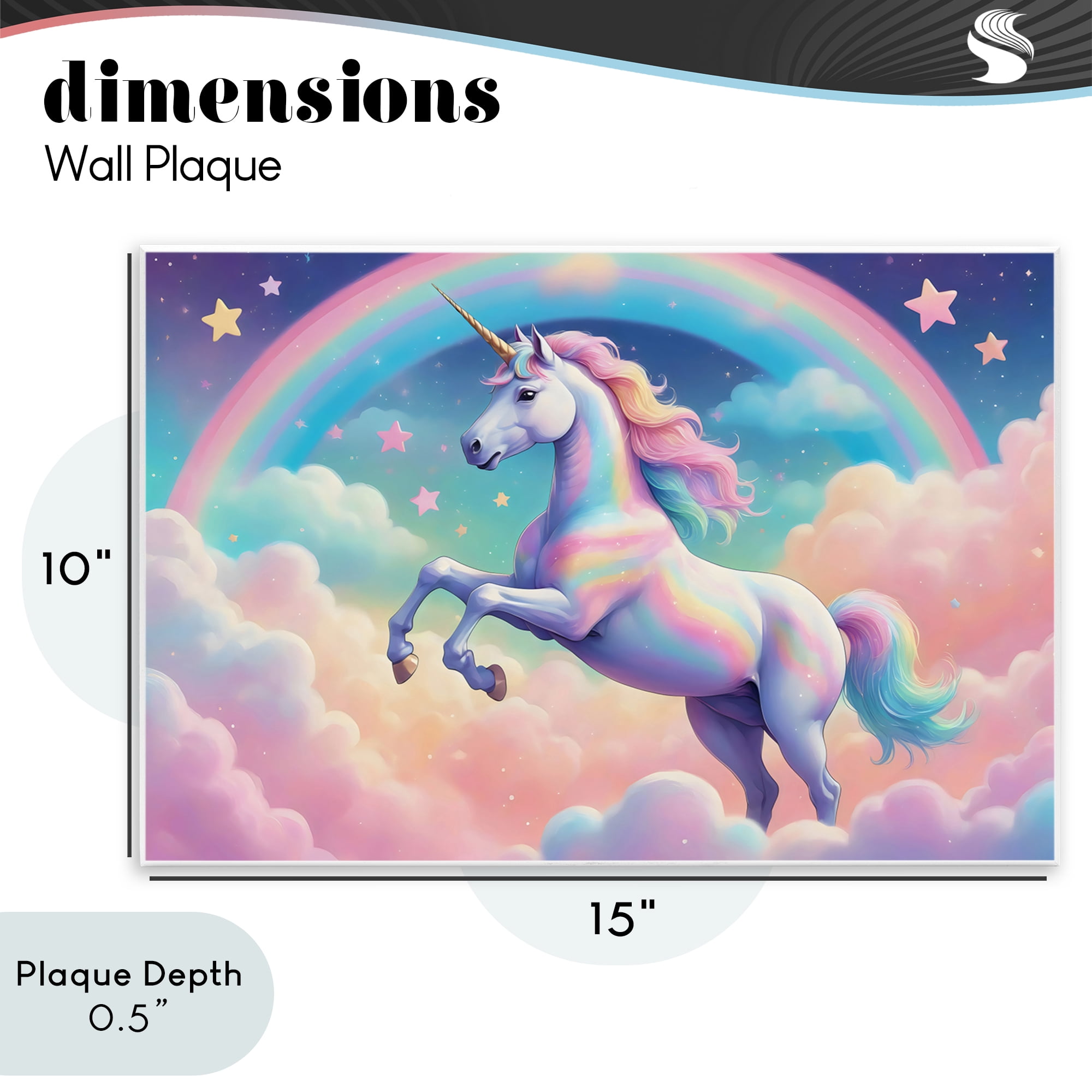Stupell Industries Colorful Galaxy Unicorn Wall Plaque Art, design by Creative Studio