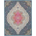 thumbnail image 1 of homeroots home decor 385749 7’ x 10’ Blue and Pink Medallion Area Rug, 1 of 1