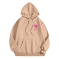 thumbnail image 6 of Multiple Bow Scripture Print Hoodie Women's Oversized Drawstring Pullover Sweatshirt for Fall Winter Casual Outfits, 6 of 9