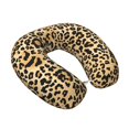 thumbnail image 2 of U-Shaped Pillow 11.8×9.8in With Pillow Core Comfortable Soft Invisible Zipper For Daily Travel Driving Office Leopard Print Pattern Background_1, 2 of 8