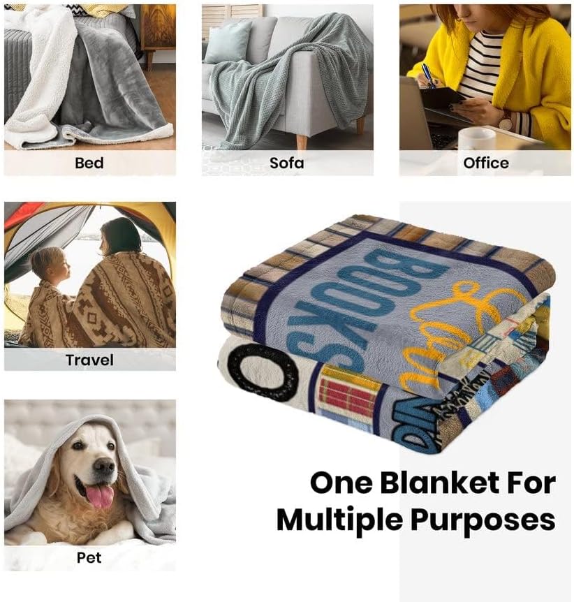 Book Lovers Gifts,Gifts for Book Lovers Women/Reader,Librarian Gifts,Book Reader Gifts,Book Club/Bookworm/Reading Gifts for Book Lover Bookish,Literary Gifts Blanket 60"x50"