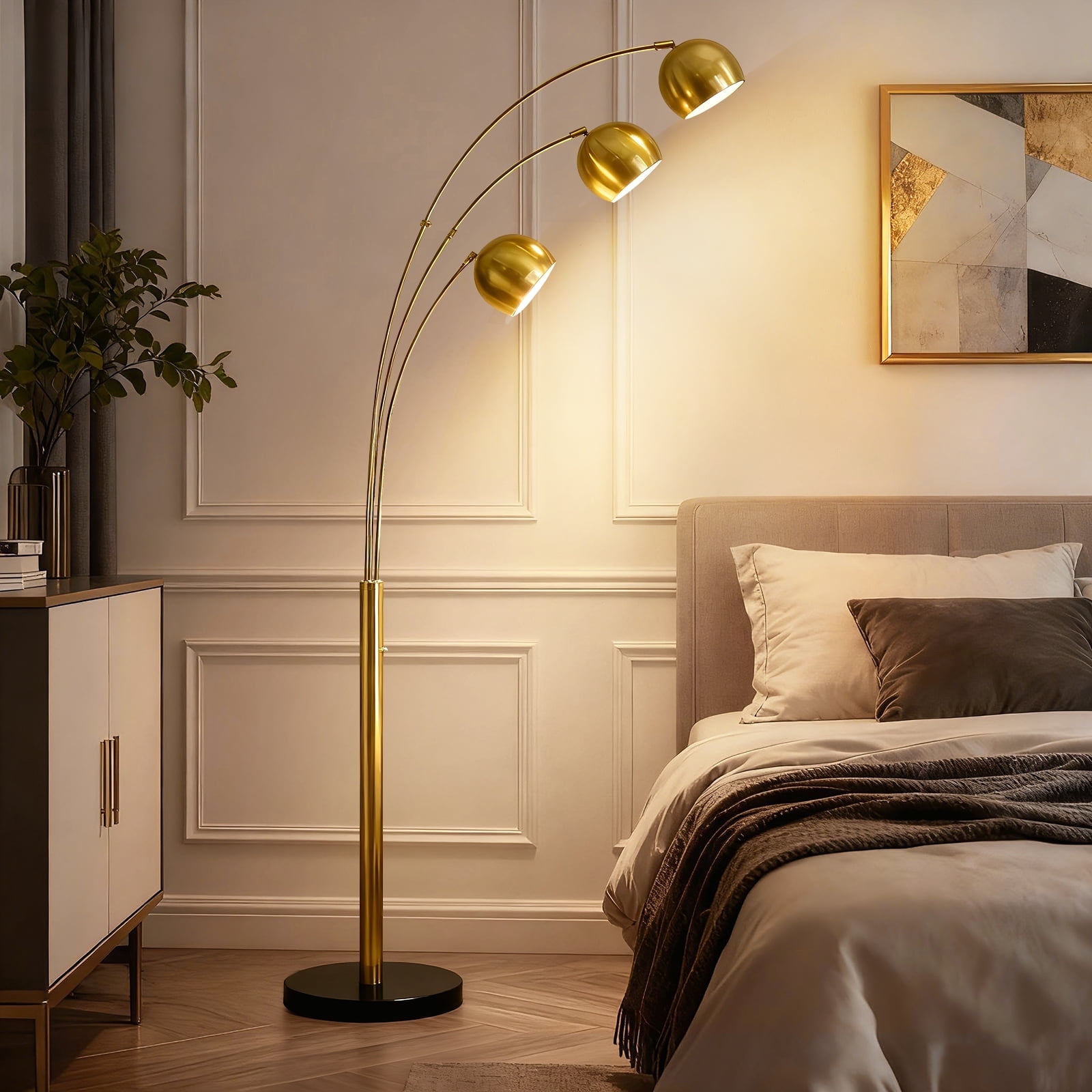 NATYSWAN Industrial Floor Lamp 85 Inch, Three Elbow Adjustable Standing Lamp with Metal Shade, Max 60W E26 Base for Living Room, Bedroom, Office - Easy Assembly（Not Included Bulb）