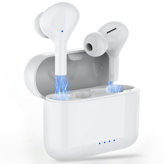 Wireless Headphones,iporachx  Bluetooth Earbuds , Bluetooth 5.0 Headphones in Ear, Noise Cancelling Wireless Earphones, Waterproof Earbuds for Sport, White