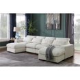 thumbnail image 2 of Reversible Modular Sectional Fabric Sofa With Two Ottoman-Beige, 2 of 7