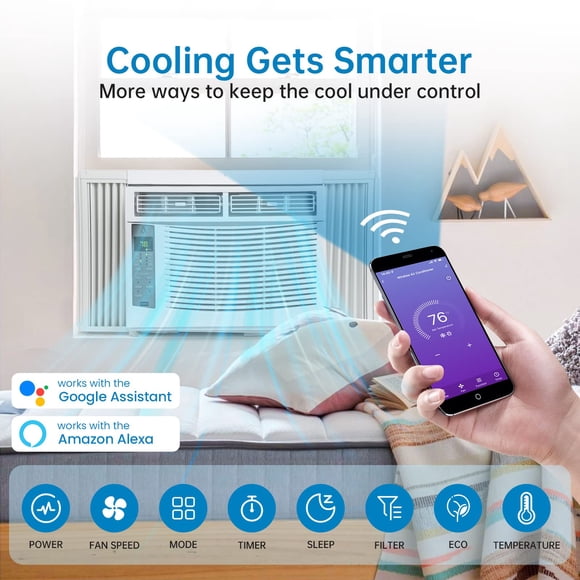 6000 BTU Quiet Window Air Conditioner, Energy Efficient AC with Dehumidifier, 3 Fan Speeds WiFi App & Remote, Easy Install Kit 115V Cools 250 Sq.ft for Home Bedroom
需要我把这套关键词 + Search Terms也一起整理出来吗?
