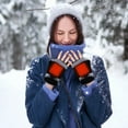 thumbnail image 2 of Jinhomg Women's Men's USB Heated Gloves Knitting Hands Fingerless Convertible Mittens Thermal Cozy Winter Heating Warmer with Button Sales Today Clearance Black Free Size, 2 of 10