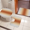 thumbnail image 5 of Grey Caramel Orange Gradient Bathroom Rugs Set Minimalist Ombre Modern Art Non Slip Absorbent Soft Bath Mats 3 Piece Set with Bathroom Rug, U-Shaped Floor Mat, Toilet Seat Cover Small Size, 5 of 9