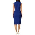 thumbnail image 3 of INSPIRE CHIC Women's Pencil Dress Sleeveless Square Neck Bodycon Office Work Sheath Dresses M Royal Blue, 3 of 5
