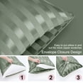 thumbnail image 6 of PiccoCasa Satin Pillowcases Standard Pillow Covers Set of 2, King Grey Stripe, 6 of 8