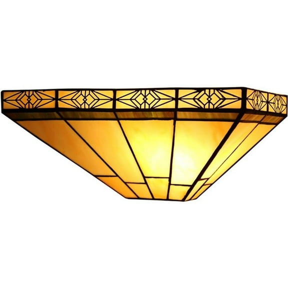 Pemberly Row Tiffany-style 1 Light Mission Indoor Wall Sconce 12" Wide