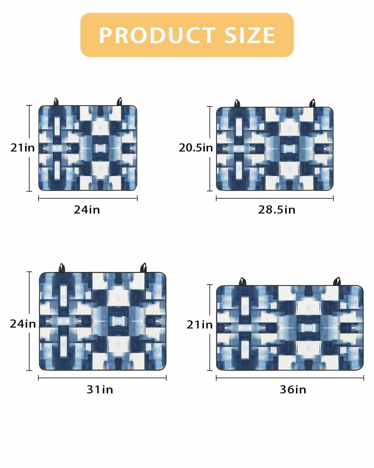 nqOlkjepod Large Induction Cooktop Protector Mat 24"x21", Blue White Geometric Stove Top Covers for Electric Stove, Vintage Abstract Plaid Texture Stove Burner Cover Mats, Glass Top Stove Cover