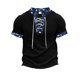 thumbnail image 4 of Blusa y camisa de manga corta con cuello alto para hombre, informal, con cordones y estampado personalizado, 4 of 9