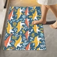 thumbnail image 6 of Toilet Rug Set Non-Slip Bathroom Rugs Soft Plush Machine Washable Contour Bath Mat Dolphin with Seaweed 24x20/24x16, 6 of 9