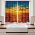 thumbnail image 2 of Ambesonne Exotic Kitchen Curtains, Sunset Seaside Clouds, 55"x45", Multicolor, 2 of 3