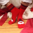 thumbnail image 3 of Women's Cute Fuzzy Cozy Super Warm Christmas Xmas Animal Indoor Outdoor Cabin Crew Home Socks, 3 Pairs, 02 Santa, 3 of 6