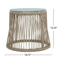 thumbnail image 5 of Fatima Outdoor 3 Piece Iron and Rope Chat Set with Cushions, Brown, Beige, 5 of 5