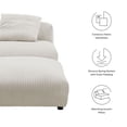 thumbnail image 2 of Solace Modular Corduroy Upholstered Armless Chair and Ottoman Set in Almond, 2 of 10