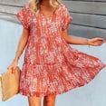 thumbnail image 3 of Summer Dresses For Women 2022 Floral Print Womens Dresses Plus Size Ruffle Sleeves Sundresses Alsol Lamesa, 3 of 6