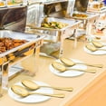 thumbnail image 4 of VeSteel 12-Piece Stainless Steel Gold Serving Utensils, Include 3 Large Serving Spoons, 3 Slotted Serving Spoons, 3 Serving Forks, 3 Serving Tongs, 4 of 7
